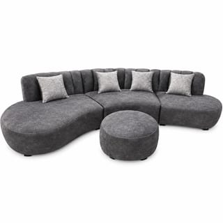 SOFA CURVO CON BANQUETA CIRCULAR 4 PZS