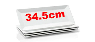 LOZA PLATO RECTANGULAR 34.5 CM