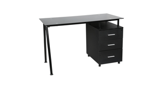 ESCRITORIO VIDRIO 3 CAJONES TRIPOLI 120 X 60