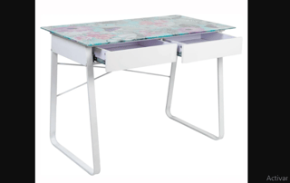 ESCRITORIO VIDRIO FLORAL 105*58*75