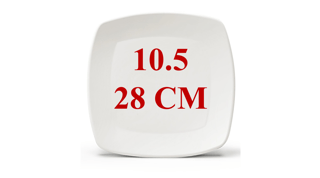 LOZA PLATO SEMI CUADRADO TENDIDO 28 CM (#10.5)