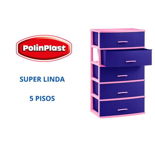 COMODA PLASTICO SUPER LINDA 5 PISOS POLINPLAST