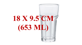 VASO VIDRIO CRISTAR LISBOA 18 * 9.5 CM - 653 ML