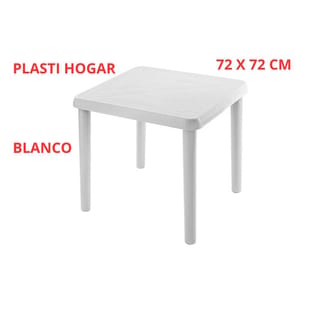 MESA PLASTICO TERRA BLANCO 72x72 CM PLASTIHOGAR