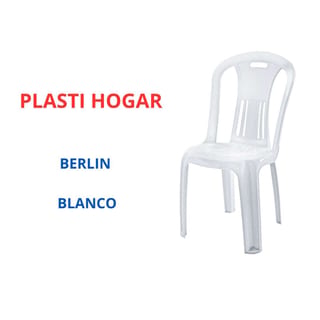 SILLA PLASTICO BERLIN BLANCO SIN BRAZOS PLASTIHOGAR