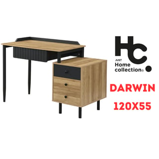 ESCRITORIO MELAMINE DARWIN CAJONES 120X55 JUST HOME