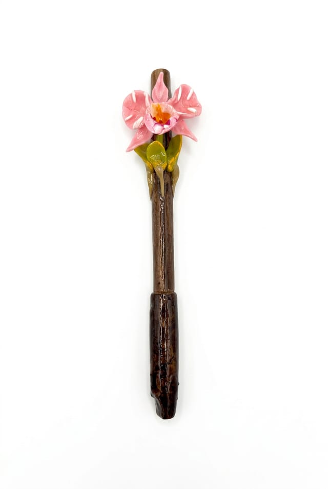 Lapicero con diseño de orquídea Cattleya