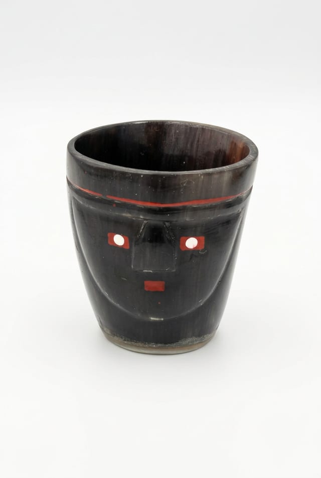 Copa de cacho con diseño de cara de sarcófago