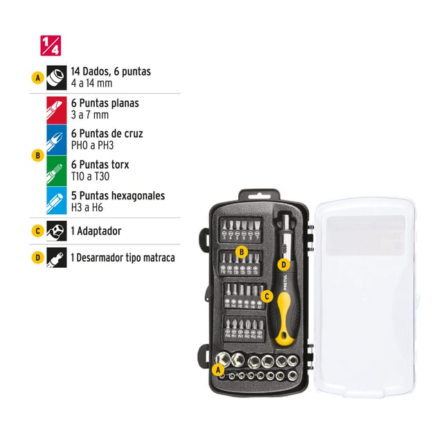 JUEGO DADO 39 PZA HER. 1/4 PRETUL 23971