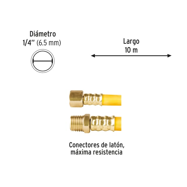 MANGUERA COMPRENSOR 1/4X10M PRETUL 20663