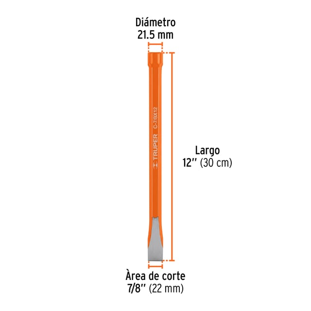 CINCEL PLANO 7/8X12 TRUPER 12157