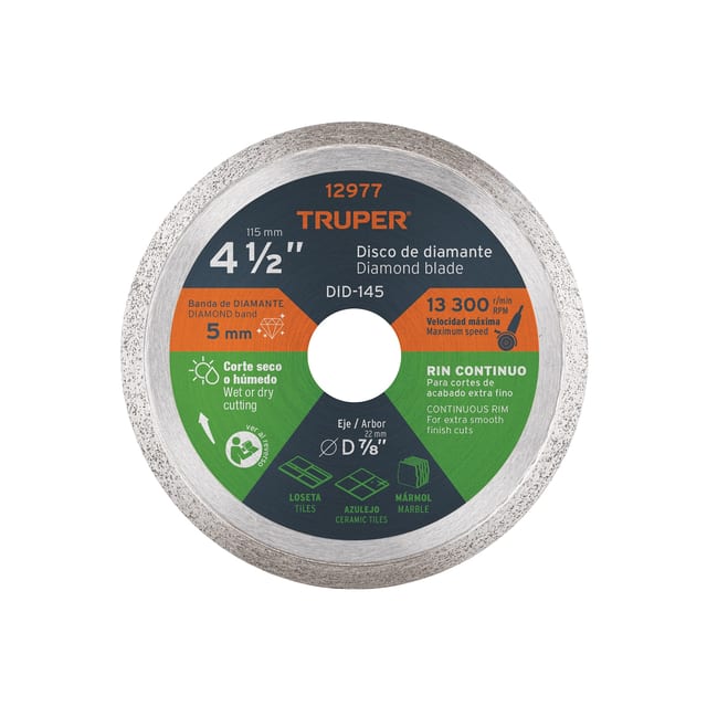 DISCO DIAMANTADO 4" RIN CONTINUO TRUPER 12977