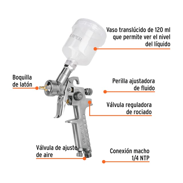 PISTOLA PINTAR EN GRAVEDAD TRUPER 11097