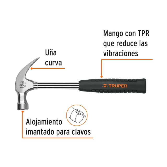 MARTILLO PULIDO CROMADO TRUPER 16700