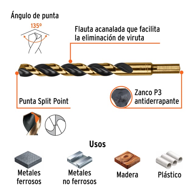 BROCA METAL 1/2" TRUPER 11166