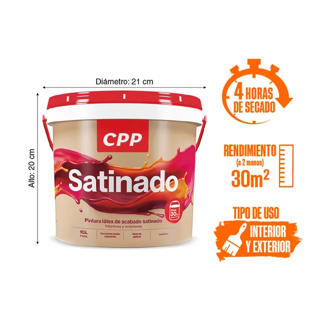 LATEX BLANCO SATINADO CPP PATO 1GL.