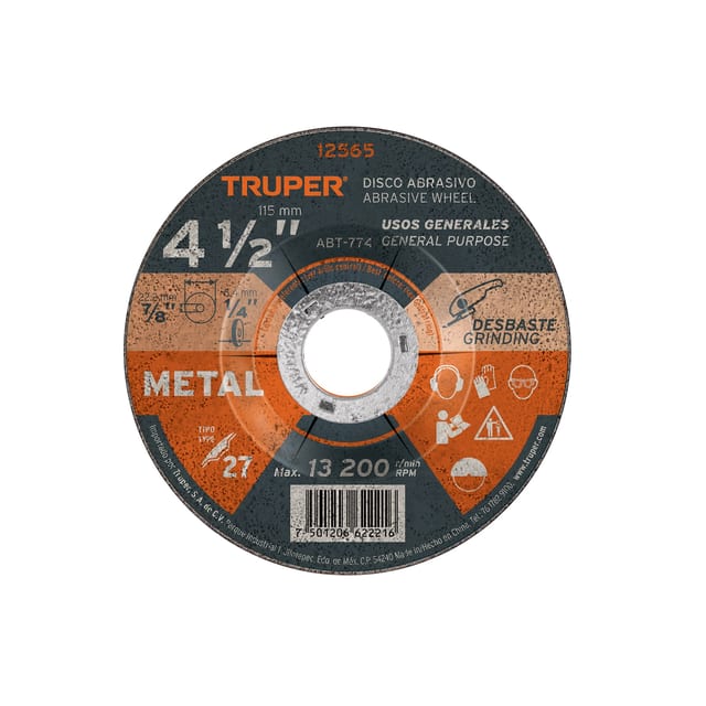 DISCO DESBASTE 4 1/2 METAL TRUPER 12565