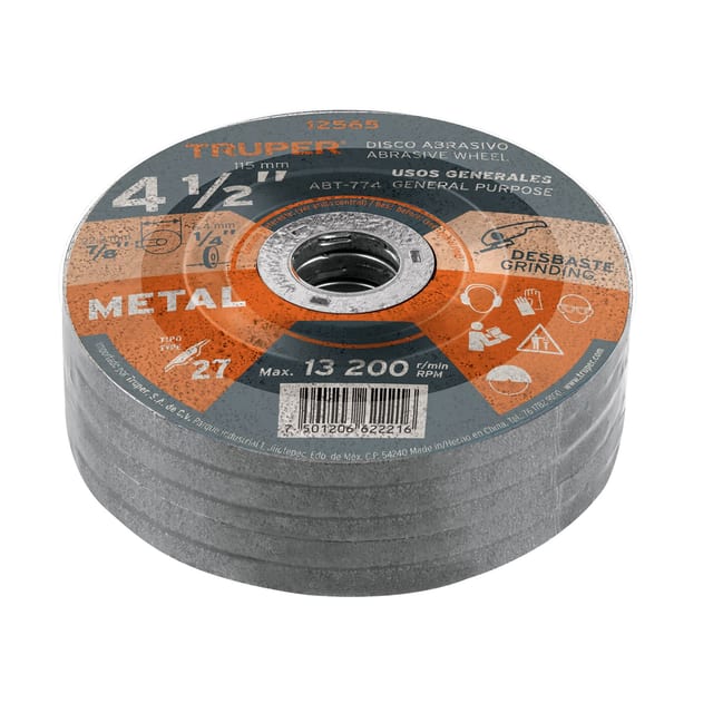 DISCO DESBASTE 4 1/2 METAL TRUPER 12565
