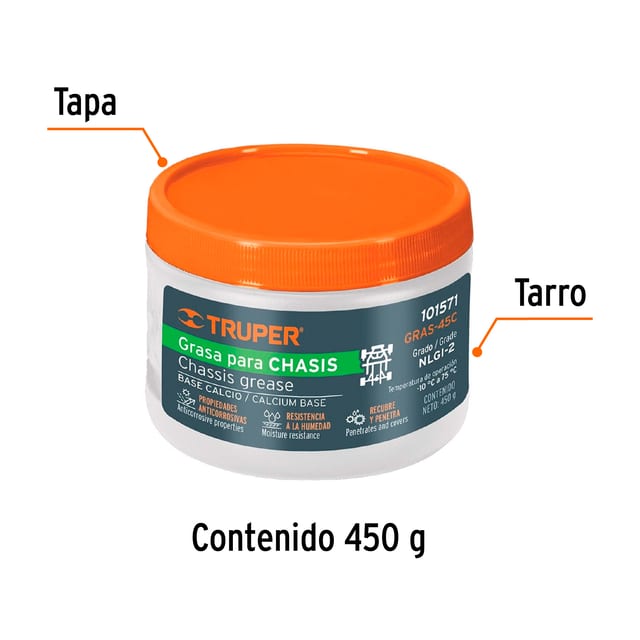 GRASA LUBRICANTE CHASIS 450 GR TRUPER 101571
