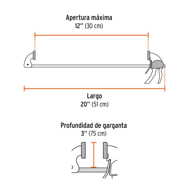 PRENSA 12" AJUSTE RAPIDO TRUPER 100143
