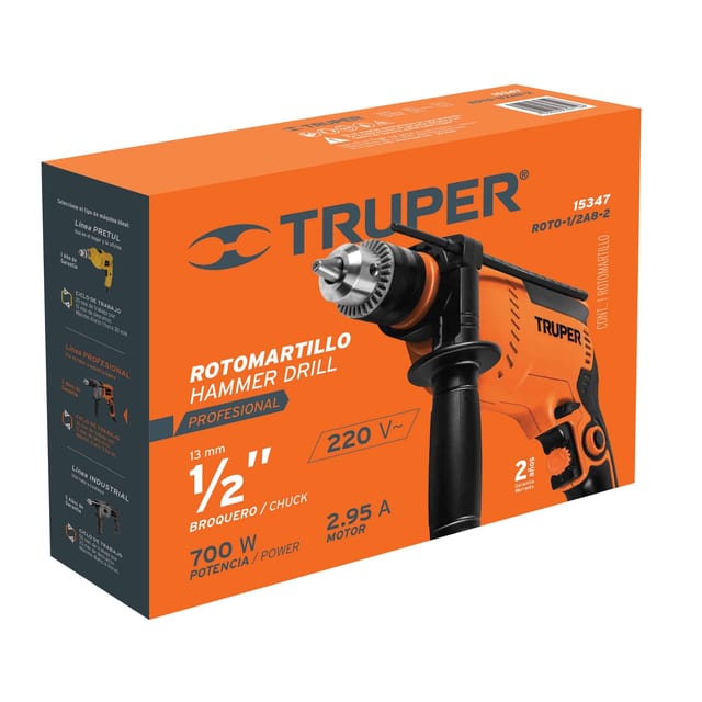 TALADRO PERCUTOR 1/2" 700W TRUPER 15347