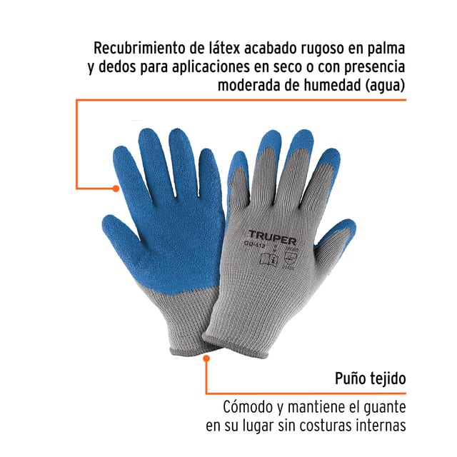 GUANTE POLIESTER LATEX TALLA M TRUPER 15266