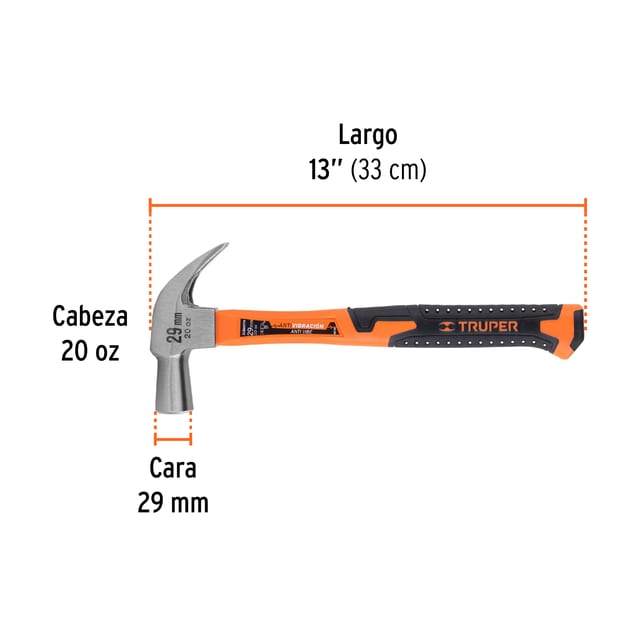 MARTILLO 29 MM TRUPER 10852 MANGO FIBRA V.