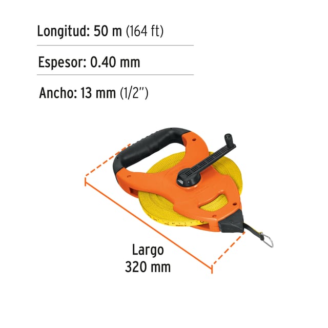 WINCHA 50M FIBRA DE VIDRIO TRUPER 12647