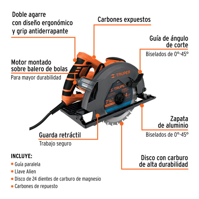 SIERRA CIRCULAR 7"1500W TRUPER 11005