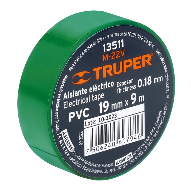 CINTA AISLANTE COLOR V-A-R-A-B-G TRUPER 13511-2-3-4-5-6