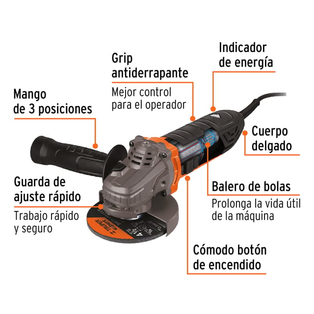 AMOLADORA 850 W ERGO PRO TRUPER 100735