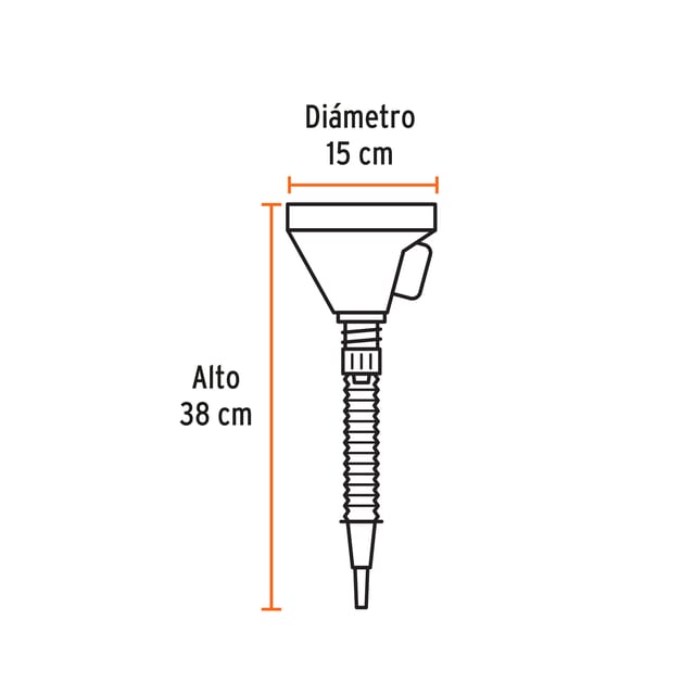 EMBUDO PVC FLEXIBLE 500MM TRUPER 11207