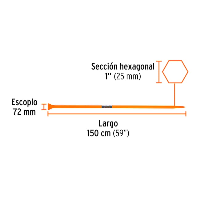 BARRETA 1" X 150 CM TRUPER 10756