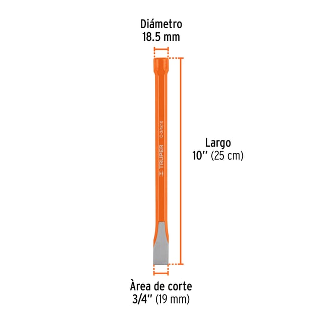 CINCEL PLANO 3/4X10 TRUPER 12145
