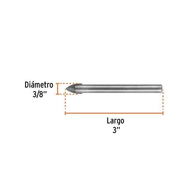 BROCA VIDRIO 3/8" AZULEJO TRUPER 11704
