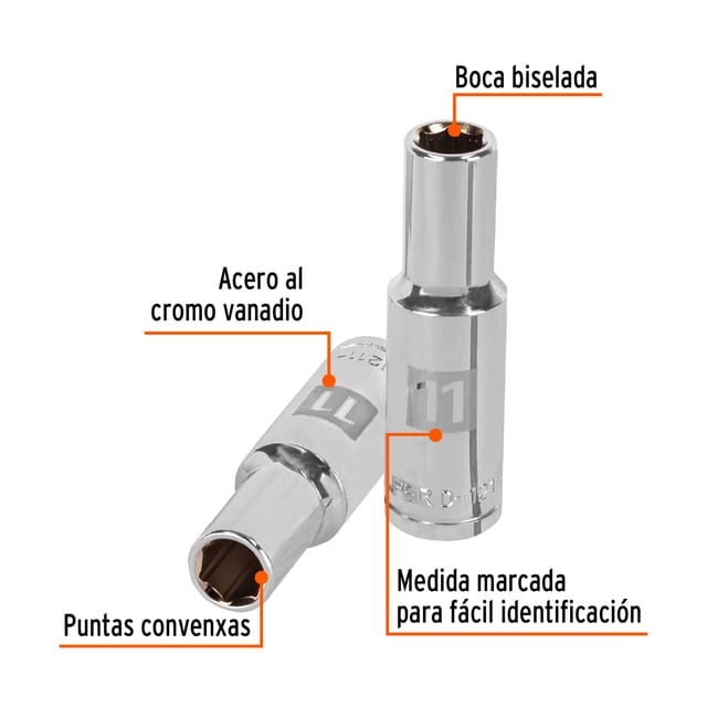 DADO MILIMÉTRICO 1/2 11MM TRUPER 13351