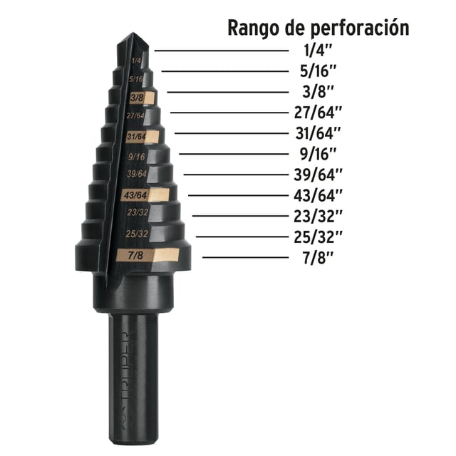 BROCA ESCALONADA 1/4A7/8 11 ESC.TRUPER 1014571
