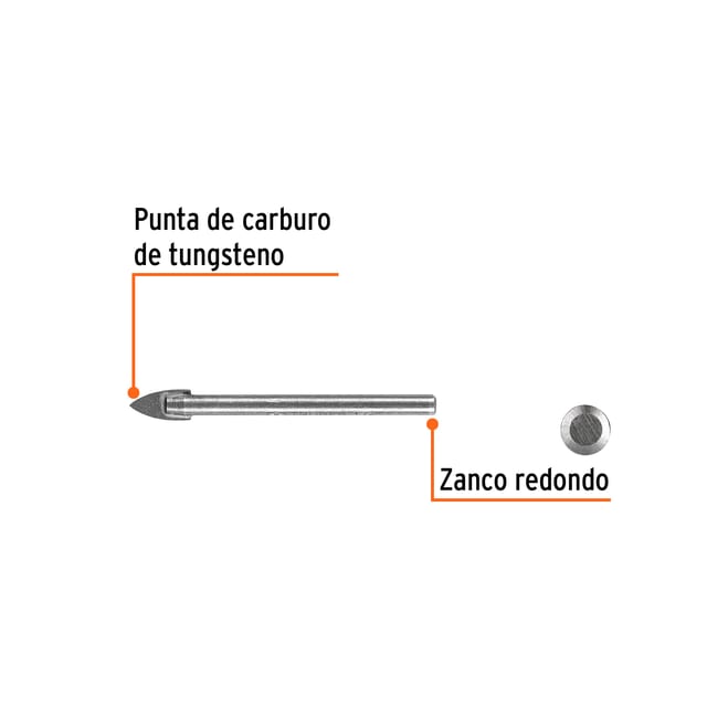 BROCA VIDRIO 1/4 TRUPER 11702