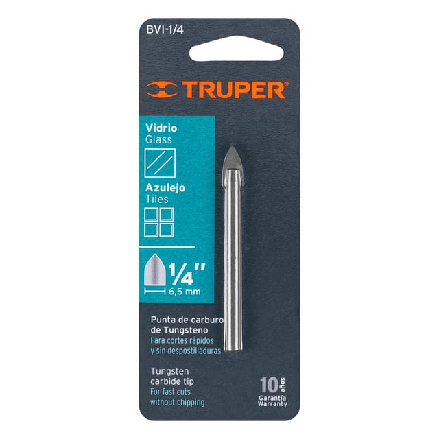 BROCA VIDRIO 1/4 TRUPER 11702