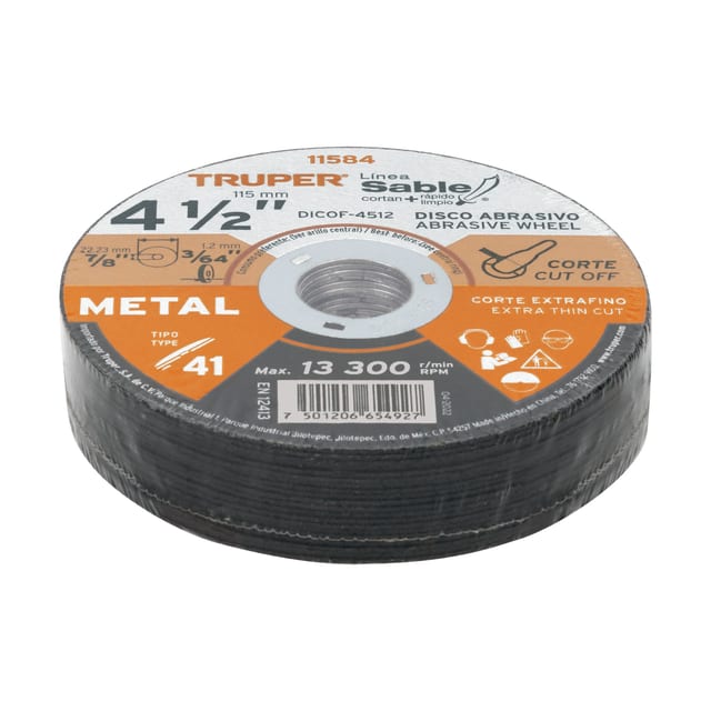 DISCO METAL 4 1/2" 1.2 MM SABLE TRUPER 11584