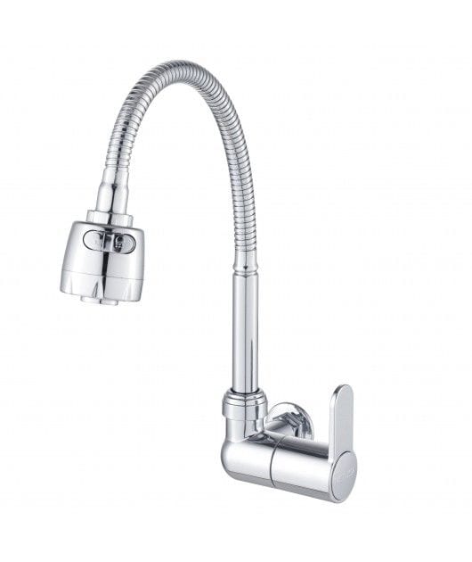 LLAVE GANSO FLEXIBLE CROMADO PARED EXSKY