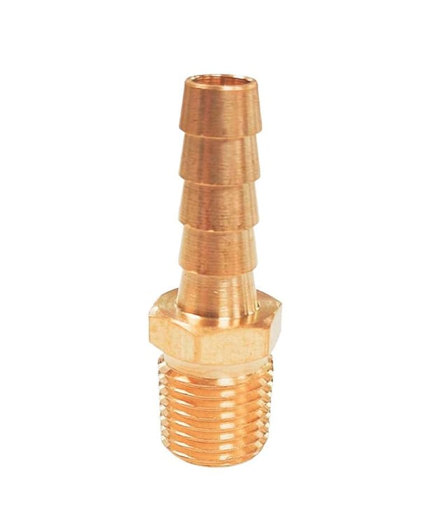 NIPLE 1/4 HILO X 1/4-3/8-5/16-1/2 ESCAMADO BRONCE