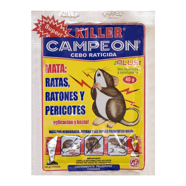 RATICIDA 5 GR CAMPEON VENENO RATA