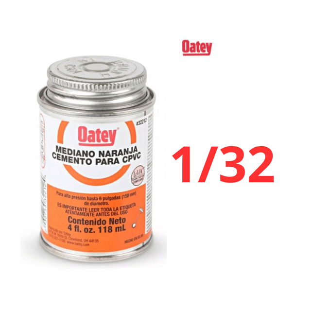 PEGAMENTO NARANJA 1/32 CPVC 118ML OATEY