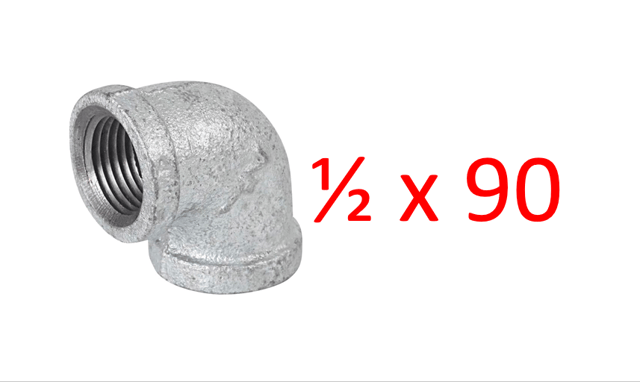 CODO 1/2"X90° GALVANIZADO