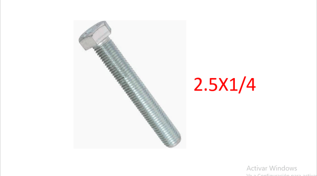 PERNO 2.5X1/4 EXAGONAL ZINC.