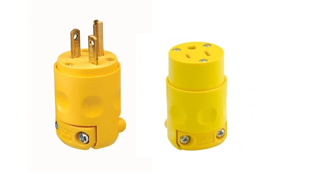 ENCHUFE INDUSTRIAL AMARILLO 15 AMP.EMB./MACH