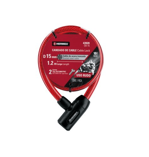 CANDADO CABLE /MOTO HERMEX 43920