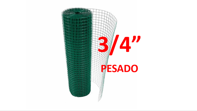 MALLA METALICA 3/4 PLAST. VERDE PESADA