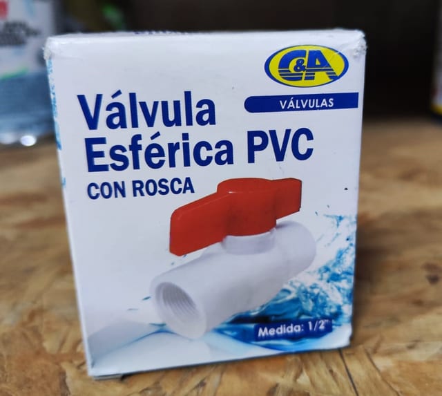 VALVULA ESFERICA 1/2" C/R PVC BALL VALVE/C&A